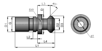 Штревель BT40 MAZAK с отверстием для СОЖ