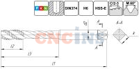 TSF1.M10х1,0.6H.DIN374.M35 Метчик М10х1,0 для глухих отверстий, DIN374, без покрытия