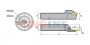 QFGD2525R22-130H Резец (державка) канавочный торцевой